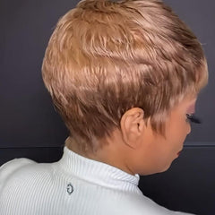 10 16 Cm Short Synthetic Hair Pixie Wigs with Bangs