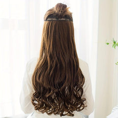 5clips Long Wavy Hair Pieces Synthetic Clip In Hair Extensions