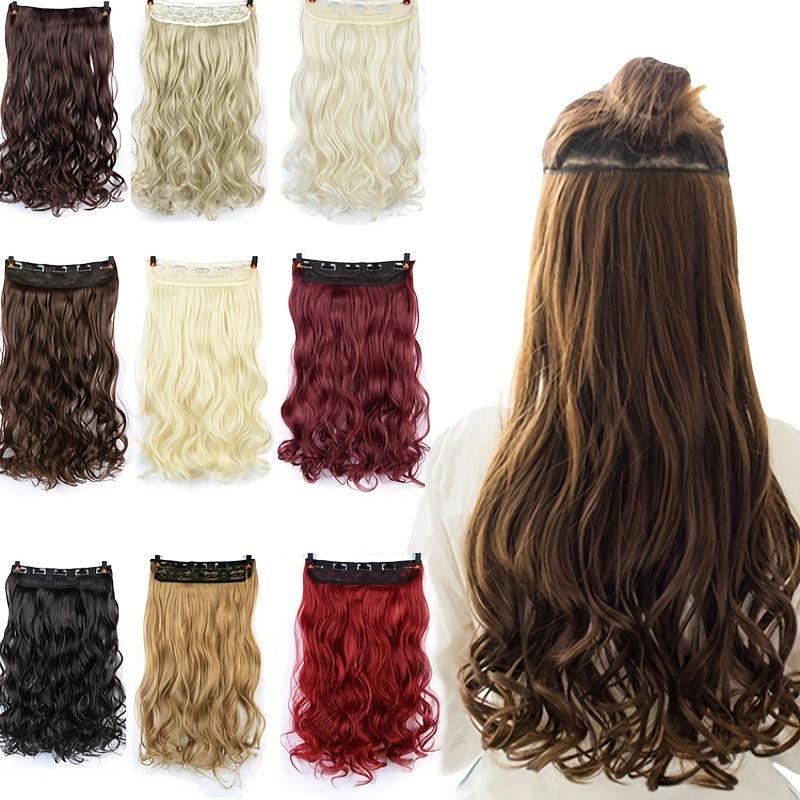 5clips Long Wavy Hair Pieces Synthetic Clip In Hair Extensions