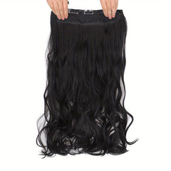 5clips Long Wavy Hair Pieces Synthetic Clip In Hair Extensions