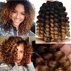 3 Packs Jamaican Bounce Crochet Hair Extensions Short Synthetic Ringlet