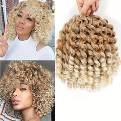 3 Packs Jamaican Bounce Crochet Hair Extensions Short Synthetic Ringlet