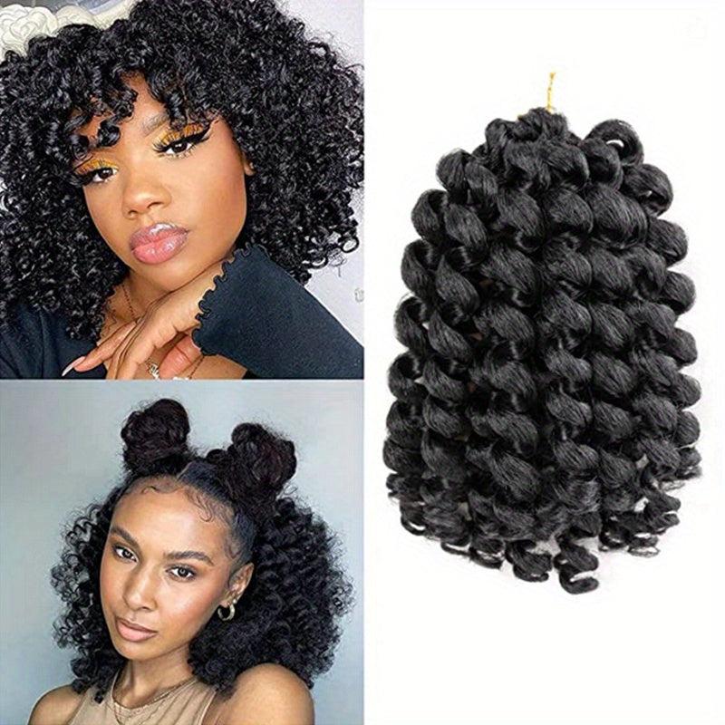 3 Packs Jamaican Bounce Crochet Hair Extensions Short Synthetic Ringlet