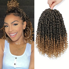 3packs Pre-twisted Crochet Hair 4 Cm Passion Twists Ombre Brown Burgundy