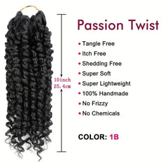 3packs Pre-twisted Crochet Hair 4 Cm Passion Twists Ombre Brown Burgundy