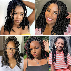 3packs Pre-twisted Crochet Hair 4 Cm Passion Twists Ombre Brown Burgundy