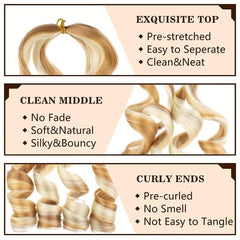 Pre Stretched Curly Braiding Hair 55-88 cm for Women