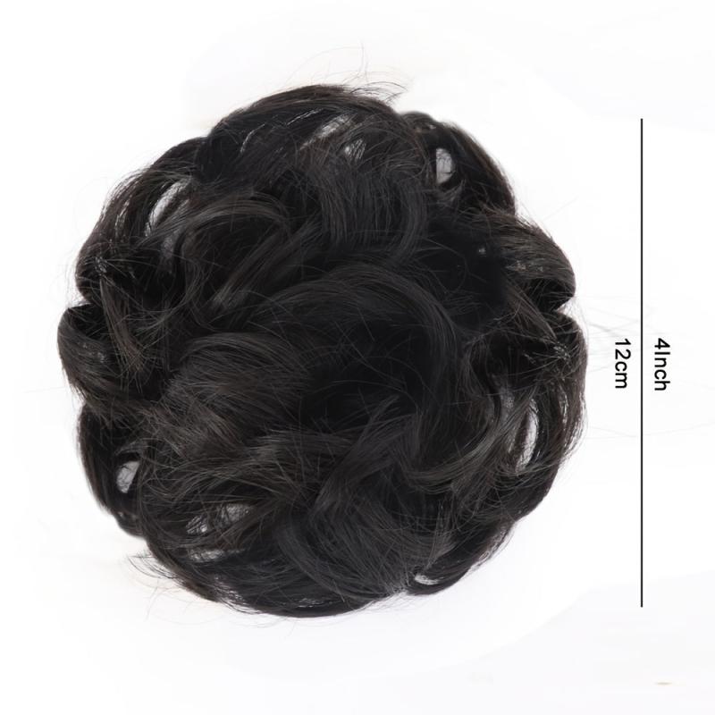 2pcs Brown Bun Chignon Donut Hair Pad Elastic Hair Rope Extensions