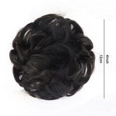2pcs Brown Bun Chignon Donut Hair Pad Elastic Hair Rope Extensions