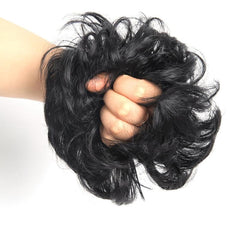 2pcs Brown Bun Chignon Donut Hair Pad Elastic Hair Rope Extensions
