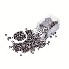500Pcs Silicone Micro Link Rings 5mm Lined Beads For I Tip Hair Extensions