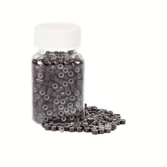 500Pcs Silicone Micro Link Rings 5mm Lined Beads For I Tip Hair Extensions