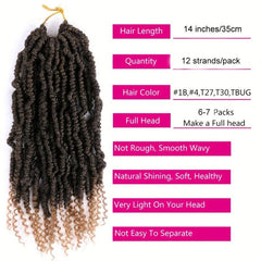 6 Packs Bomb Twist Crochet Hair Spring Twist Braids Synthetic Hair Extensions