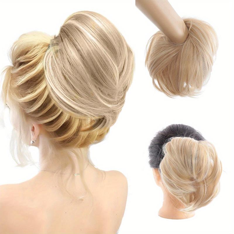 Short Hair Bun & Ponytail Extensions with Elastic Hair Rope
