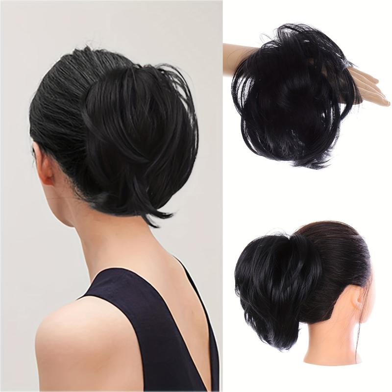 Short Hair Bun & Ponytail Extensions with Elastic Hair Rope