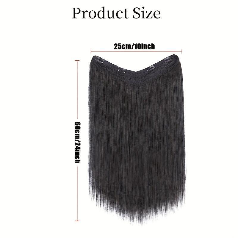 4clips Straight Hair Pieces Synthetic Clip In Hair Extensions Daily Use