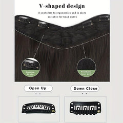 4clips Straight Hair Pieces Synthetic Clip In Hair Extensions Daily Use