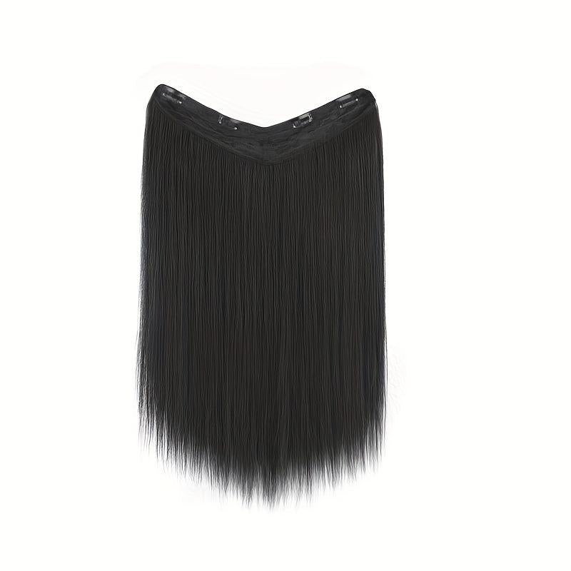 4clips Straight Hair Pieces Synthetic Clip In Hair Extensions Daily Use