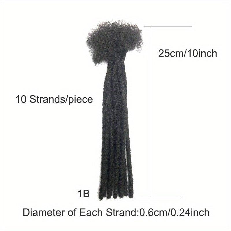 Human Hair Dread Locs Extensions for Men Women - Can be Dyed and Bleached