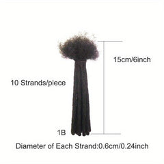 Human Hair Dread Locs Extensions for Men Women - Can be Dyed and Bleached
