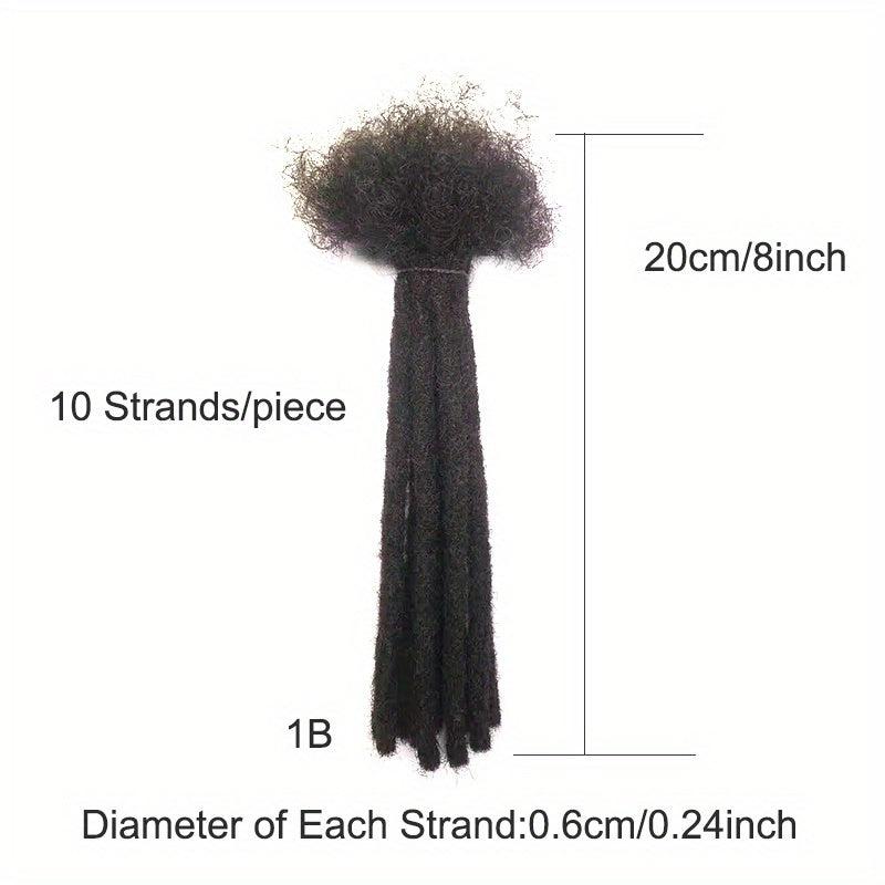 Human Hair Dread Locs Extensions for Men Women - Can be Dyed and Bleached