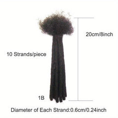 Human Hair Dread Locs Extensions for Men Women - Can be Dyed and Bleached