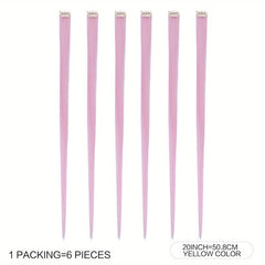 6 pcs Multicolored Clip In Hair Extensions for Parties Halloween and Cosplay
