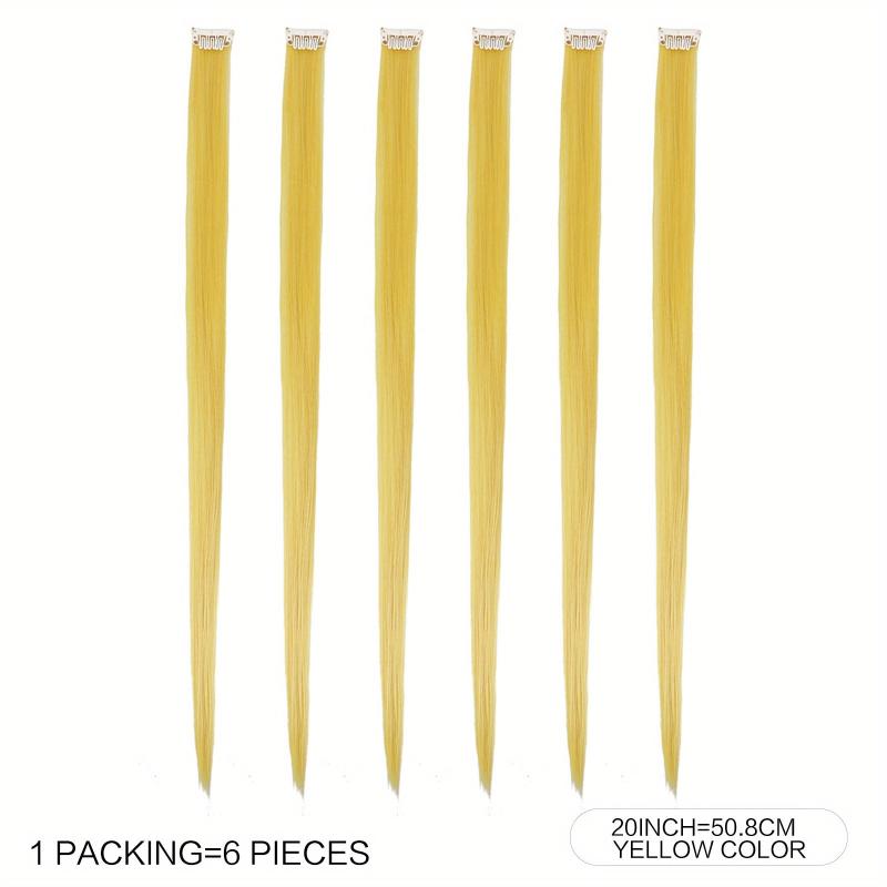 6 pcs Multicolored Clip In Hair Extensions for Parties Halloween and Cosplay