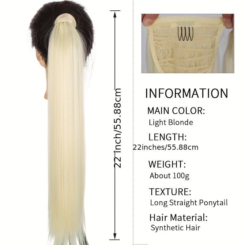 Long Ponytail Extensions Synthetic Clip In Hair Natural Look