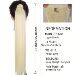 Long Ponytail Extensions Synthetic Clip In Hair Natural Look