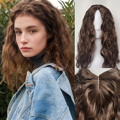 50 8 Cm Long Corn Curly Hair Toppers Toupee DIY Clip In Middle Part Hair Toppers