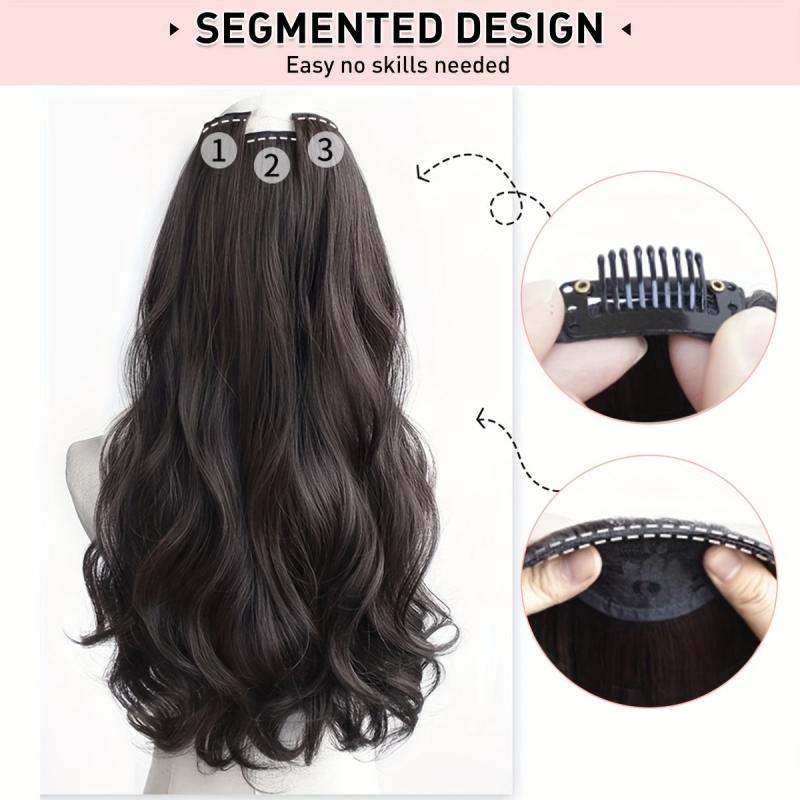 Invisible Hair Extensions Long Wavy Hairpiece 60 96 Cm 1Pc