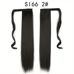 Straight Ponytail Extensions Synthetic Clip In Hair Extensions Natural Look