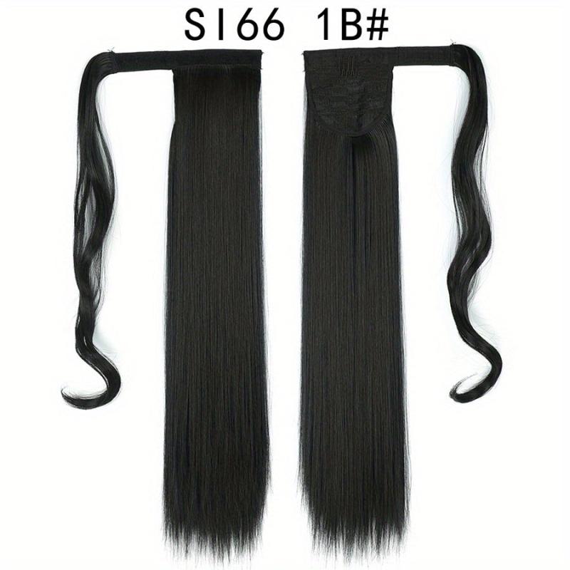 Straight Ponytail Extensions Synthetic Clip In Hair Extensions Natural Look