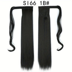 Straight Ponytail Extensions Synthetic Clip In Hair Extensions Natural Look