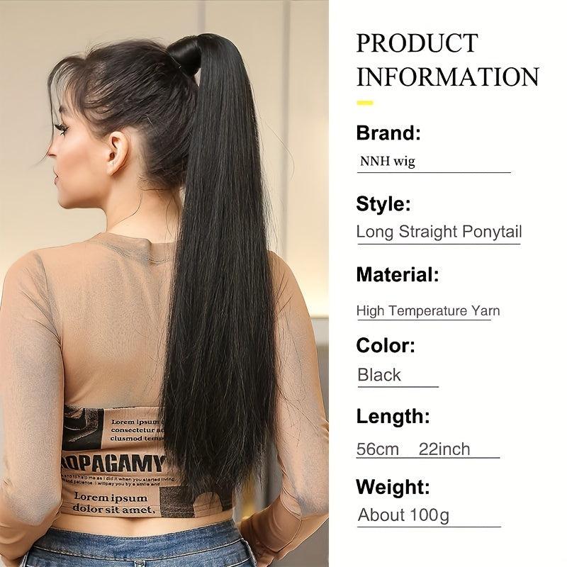 Straight Ponytail Extensions Synthetic Clip In Hair Extensions Natural Look