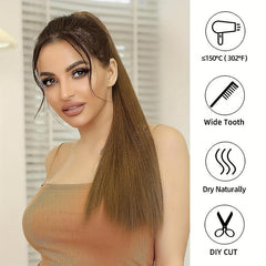 Straight Ponytail Extensions Synthetic Clip In Hair Extensions Natural Look