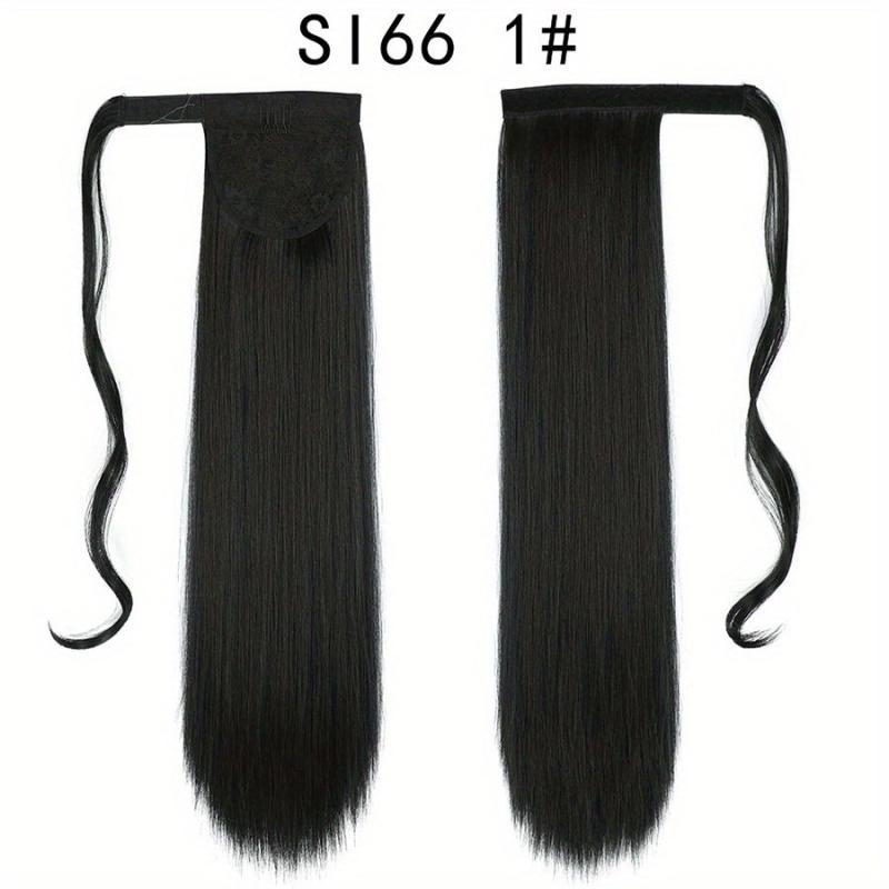 Straight Ponytail Extensions Synthetic Clip In Hair Extensions Natural Look