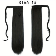 Straight Ponytail Extensions Synthetic Clip In Hair Extensions Natural Look