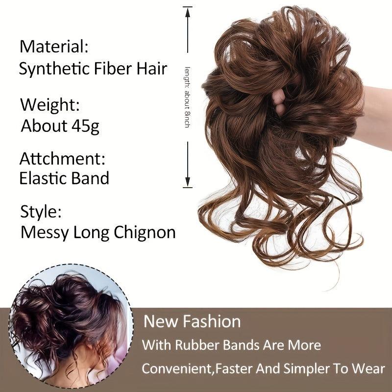 Messy Hair Bun Chignon Hairpiece Curly Updo Ponytail Hair Extensions for Women