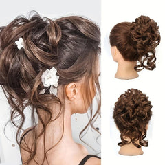 Messy Hair Bun Chignon Hairpiece Curly Updo Ponytail Hair Extensions for Women