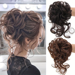 Messy Hair Bun Chignon Hairpiece Curly Updo Ponytail Hair Extensions for Women