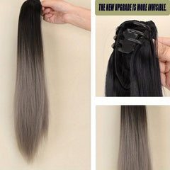 Long Wavy Ponytail Extensions Natural Looking Clip In Hair Extensions