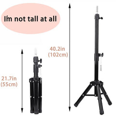 Adjustable Wig Stand Tripod for Hairdressing Training