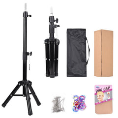 Adjustable Wig Stand Tripod for Hairdressing Training