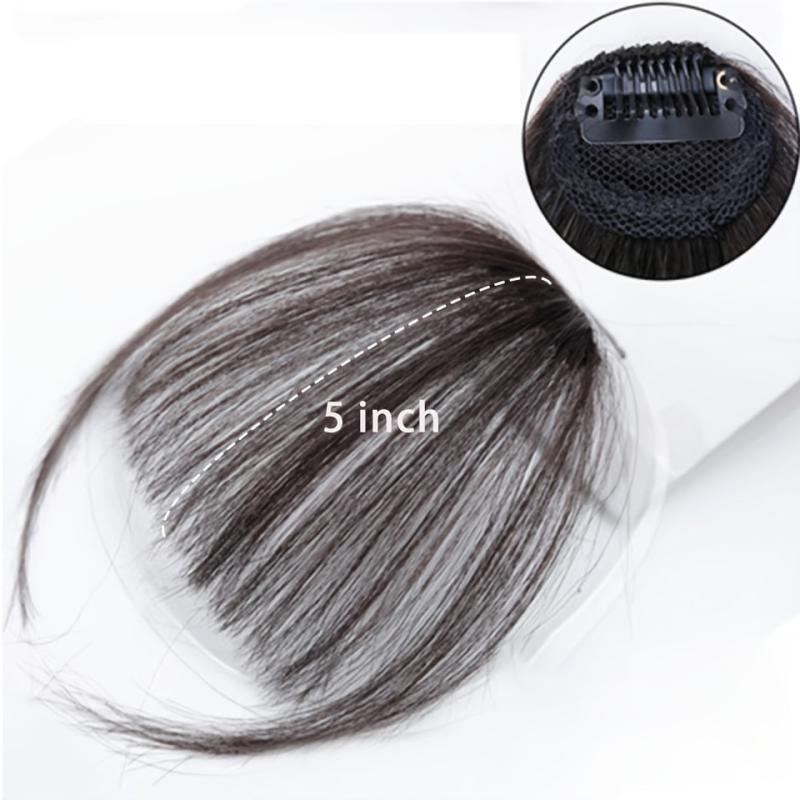 Synthetic Air Bangs Straight Clip In Hair Extensions For Women