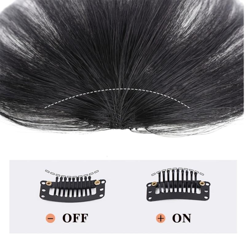 Synthetic Air Bangs Straight Clip In Hair Extensions For Women