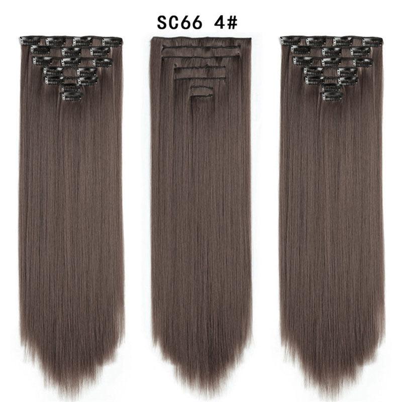 7pcs Heat Resistant Synthetic Clip In Hair Extensions Straight Hair Pieces