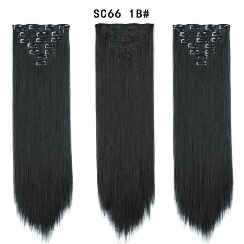 7pcs Heat Resistant Synthetic Clip In Hair Extensions Straight Hair Pieces