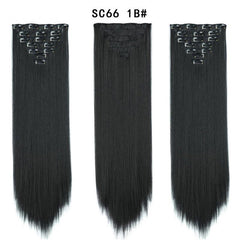 7pcs Heat Resistant Synthetic Clip In Hair Extensions Straight Hair Pieces